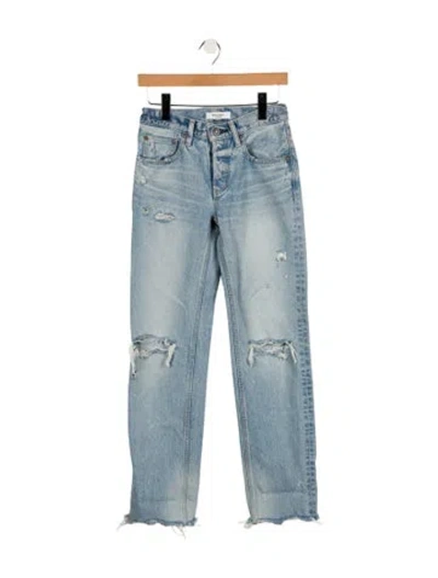 Pre-owned Moussy Vintage Mid-rise Straight Leg Jeans In Blue