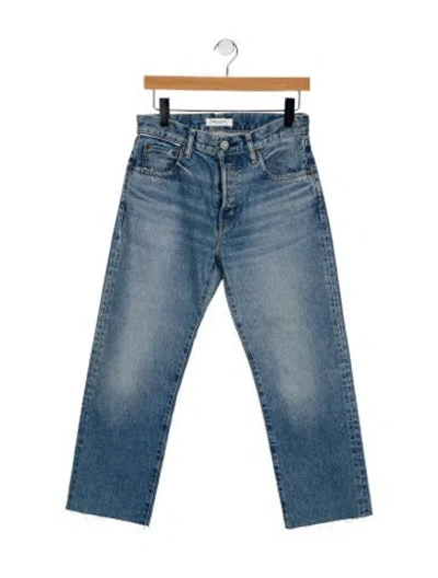 Pre-owned Moussy Vintage Mid-rise Straight Leg Jeans In Blue