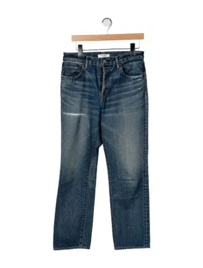 Pre-owned Moussy Vintage Mid-rise Straight Leg Jeans In Blue