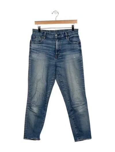 Pre-owned Moussy Vintage Mid-rise Straight Leg Jeans In Blue