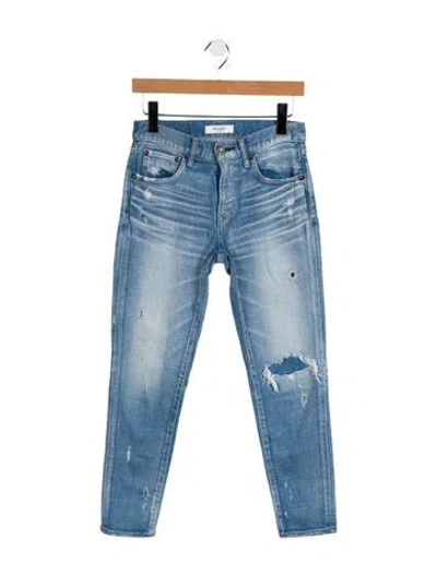 Pre-owned Moussy Vintage Mid-rise Straight Leg Jeans In Blue