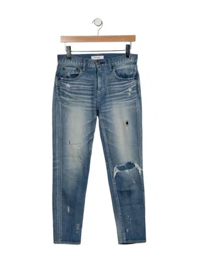 Pre-owned Moussy Vintage Mid-rise Straight Leg Jeans In Blue