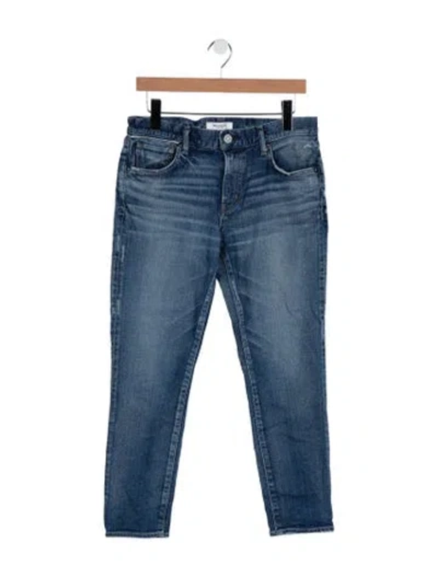 Pre-owned Moussy Vintage Mid-rise Straight Leg Jeans In Blue