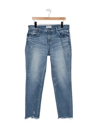 Pre-owned Moussy Vintage Mid-rise Straight Leg Jeans In Blue