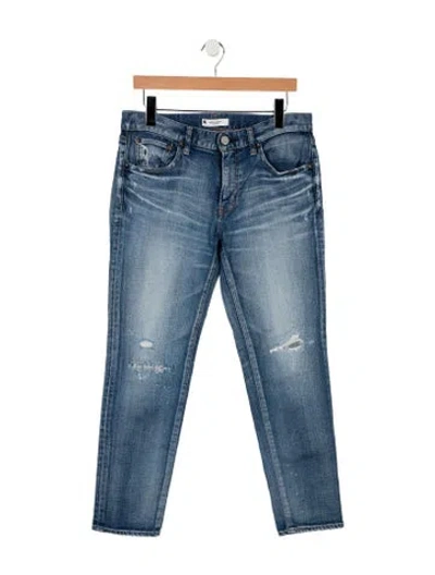 Pre-owned Moussy Vintage Mid-rise Straight Leg Jeans In Blue