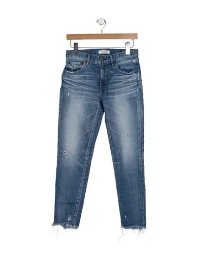 Pre-owned Moussy Vintage Mid-rise Straight Leg Jeans In Blue