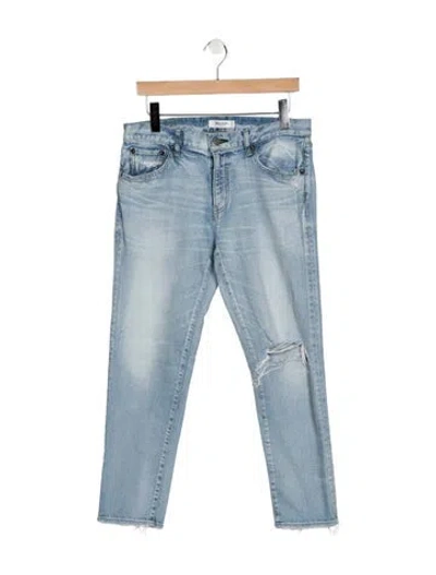 Pre-owned Moussy Vintage Mid-rise Straight Leg Jeans In Blue