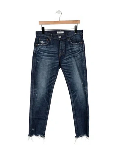 Pre-owned Moussy Vintage Mid-rise Straight Leg Jeans In Blue