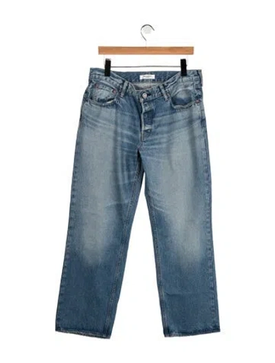 Pre-owned Moussy Vintage Mid-rise Straight Leg Jeans In Blue