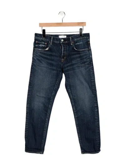 Pre-owned Moussy Vintage Mid-rise Straight Leg Jeans In Blue