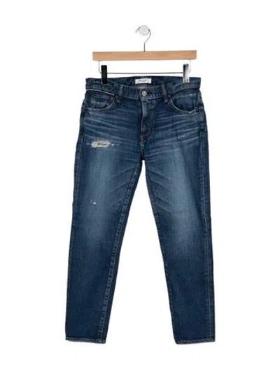 Pre-owned Moussy Vintage Mid-rise Straight Leg Jeans In Blue