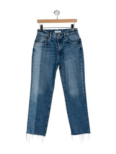 Pre-owned Moussy Vintage Mid-rise Straight Leg Jeans In Blue