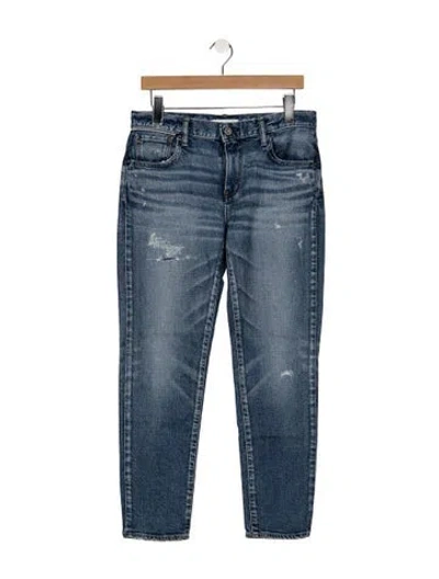 Pre-owned Moussy Vintage Mid-rise Straight Leg Jeans In Blue