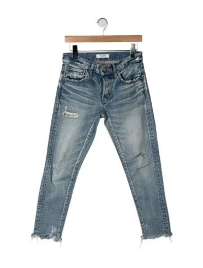 Pre-owned Moussy Vintage Mid-rise Straight Leg Jeans In Blue