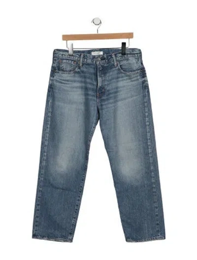 Pre-owned Moussy Vintage Mid-rise Straight Leg Jeans In Blue
