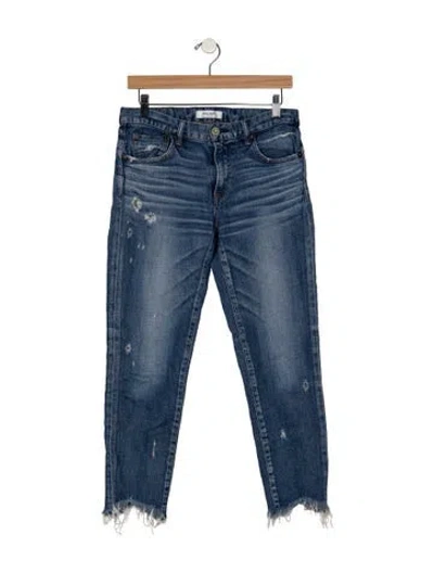 Pre-owned Moussy Vintage Mid-rise Straight Leg Jeans In Blue