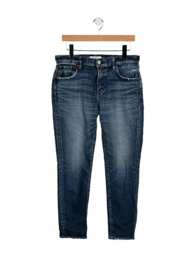 Pre-owned Moussy Vintage Mid-rise Straight Leg Jeans In Blue