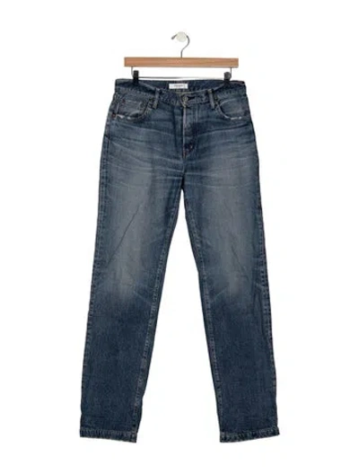 Pre-owned Moussy Vintage Mid-rise Straight Leg Jeans In Blue