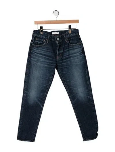 Pre-owned Moussy Vintage Mid-rise Straight Leg Jeans In Blue