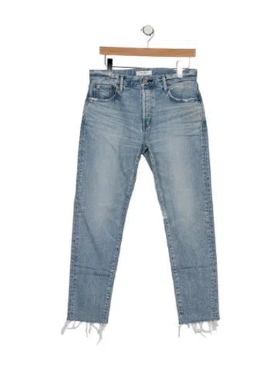 Pre-owned Moussy Vintage Mid-rise Straight Leg Jeans In Blue