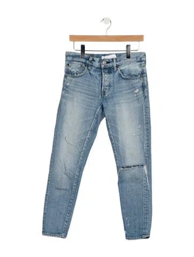 Pre-owned Moussy Vintage Mid-rise Straight Leg Jeans In Blue