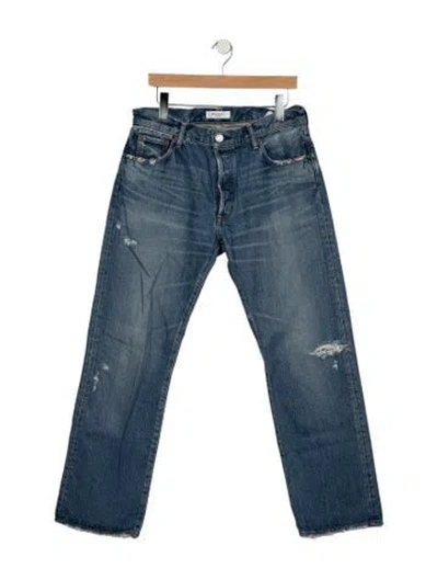 Pre-owned Moussy Vintage Mid-rise Straight Leg Jeans In Blue