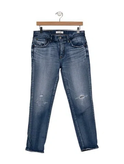 Pre-owned Moussy Vintage Mid-rise Straight Leg Jeans In Blue