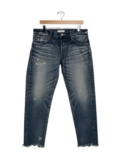 Pre-owned Moussy Vintage Mid-rise Straight Leg Jeans In Blue