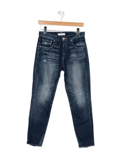 Pre-owned Moussy Vintage Mid-rise Straight Leg Jeans In Blue