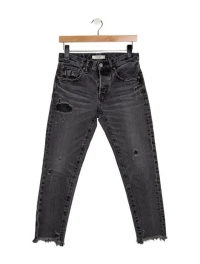 Pre-owned Moussy Vintage Mid-rise Straight Leg Jeans In Grey