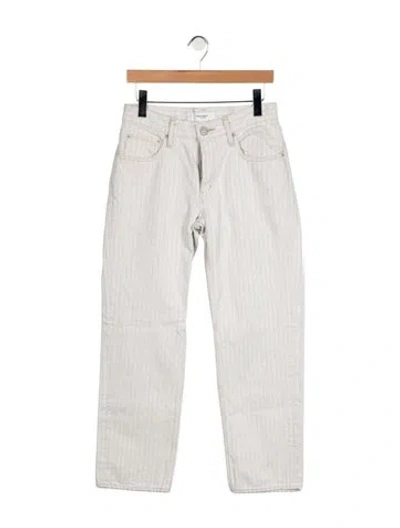 Pre-owned Moussy Vintage Mid-rise Straight Leg Jeans In White