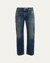 Moussy Vintage Minneola Straight Low-rise Jeans In Dkblu