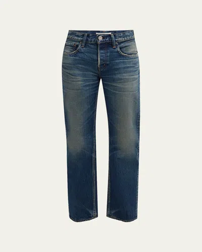 Moussy Vintage Minneola Straight Low-rise Jeans In Dkblu