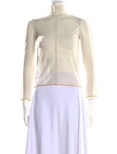 Pre-owned Moussy Vintage Mock Neck Long Sleeve Top W/ Tags In Neutral