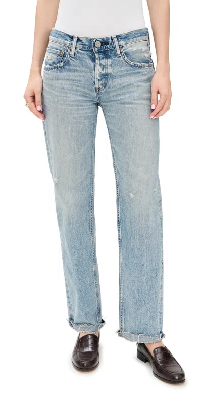 Moussy Vintage Mv Arverne Straight Low Jeans Blue