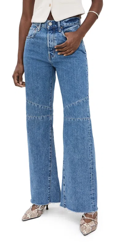 Moussy Vintage Mv Riviera Switching Flare Jeans Light Blue