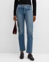 Moussy Vintage Nichols Straight Jeans In Ltblu