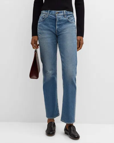 Moussy Vintage Nichols Straight Jeans In Ltblu