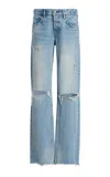 Moussy Vintage Odessa Rigid Low-rise Straight-leg Jeans In Light Wash