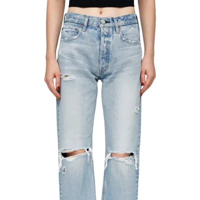 Moussy Vintage Odessa Wide Straight Jean In Light Blue