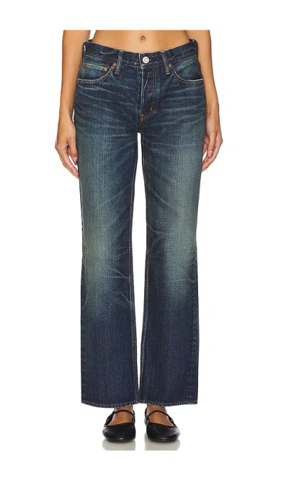 Moussy Vintage Ortega Wide Straight In 다크 블루
