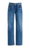 Moussy Vintage Philadelphia Rigid Low-rise Straight-leg Jeans In Blue