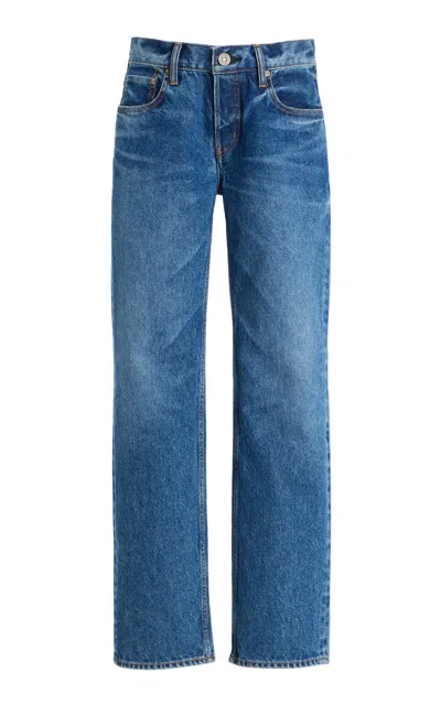 Moussy Vintage Philadelphia Rigid Low-rise Straight-leg Jeans In Blue