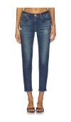 Moussy Vintage Douglass Crop Skinny Jeans In Blue