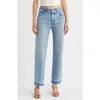 Moussy Vintage Princeton Release Hem Straight Leg Jeans In Blue