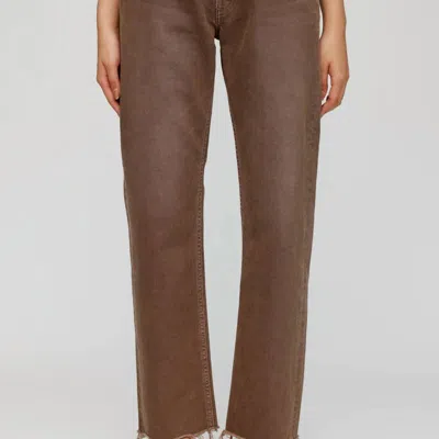 Moussy Vintage Romulus Wide Straight Jean In Brown