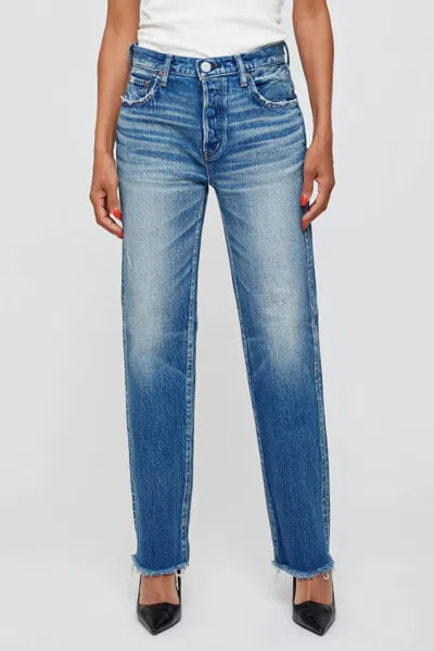 Moussy Vintage Rutherford Straight Jeans In Blue