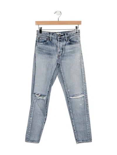 Pre-owned Moussy Vintage Skinny Leg Pants In Blue