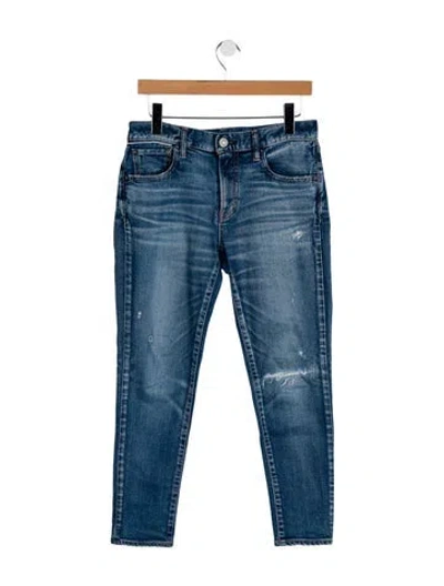 Pre-owned Moussy Vintage Skinny Leg Pants In Blue