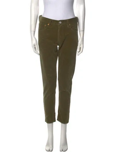 Pre-owned Moussy Vintage Skinny Leg Pants In Green